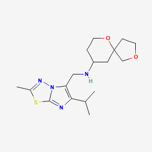 N-[(2-methyl-6-propan-2-ylimidazo[2,1-b][1,3,4]thiadiazol-5-yl)methyl]-2,6-dioxaspiro[4.5]decan-9-amine