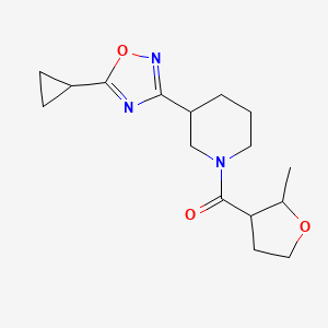 [3-(5-Cyclopropyl-1,2,4-oxadiazol-3-yl)piperidin-1-yl]-(2-methyloxolan-3-yl)methanone