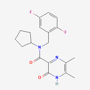 N-cyclopentyl-N-[(2,5-difluorophenyl)methyl]-5,6-dimethyl-2-oxo-1H-pyrazine-3-carboxamide