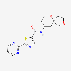 N-(2,6-dioxaspiro[4.5]decan-9-yl)-2-pyrimidin-2-yl-1,3-thiazole-5-carboxamide