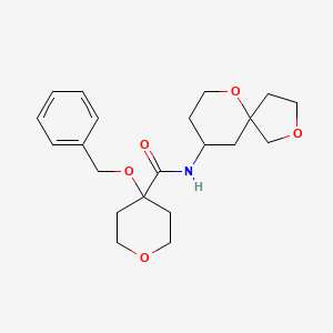 N-(2,6-dioxaspiro[4.5]decan-9-yl)-4-phenylmethoxyoxane-4-carboxamide