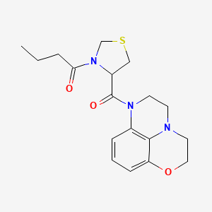 1-[4-(4-Oxa-1,10-diazatricyclo[7.3.1.05,13]trideca-5,7,9(13)-triene-10-carbonyl)-1,3-thiazolidin-3-yl]butan-1-one