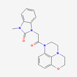 1-Methyl-3-[2-(4-oxa-1,10-diazatricyclo[7.3.1.05,13]trideca-5,7,9(13)-trien-10-yl)-2-oxoethyl]benzimidazol-2-one