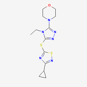 4-[5-[(3-Cyclopropyl-1,2,4-thiadiazol-5-yl)sulfanyl]-4-ethyl-1,2,4-triazol-3-yl]morpholine