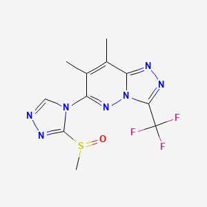 7,8-Dimethyl-6-(3-methylsulfinyl-1,2,4-triazol-4-yl)-3-(trifluoromethyl)-[1,2,4]triazolo[4,3-b]pyridazine