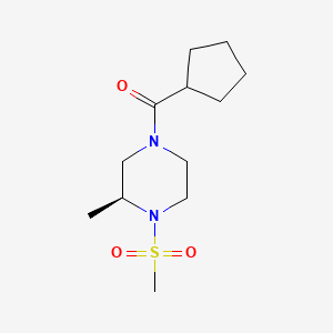 molecular formula C12H22N2O3S B6763024 cyclopentyl-[(3S)-3-methyl-4-methylsulfonylpiperazin-1-yl]methanone 