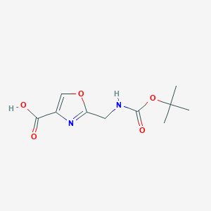 molecular formula C10H14N2O5 B067654 2-(((tert-Butoxycarbonyl)amino)methyl)oxazole-4-carboxylic acid CAS No. 182120-90-7