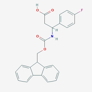molecular formula C24H20FNO4 B067661 3-(9H-fluoren-9-ylmethoxycarbonylamino)-3-(4-fluorophenyl)propanoic Acid CAS No. 188814-36-0