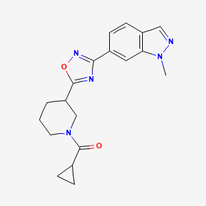 molecular formula C19H21N5O2 B6766583 Cyclopropyl-[3-[3-(1-methylindazol-6-yl)-1,2,4-oxadiazol-5-yl]piperidin-1-yl]methanone 