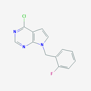 molecular formula C13H9ClFN3 B067682 7-(2-Fluorobenzyl)-4-chloro-7H-pyrrolo[2,3-D]pyrimidine CAS No. 171620-43-2