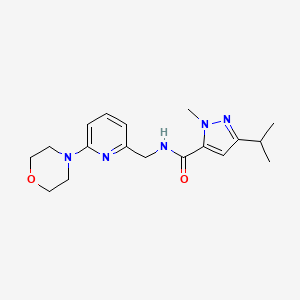 2-methyl-N-[(6-morpholin-4-ylpyridin-2-yl)methyl]-5-propan-2-ylpyrazole-3-carboxamide