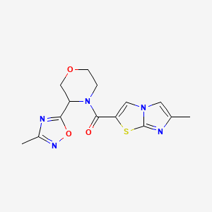 (6-Methylimidazo[2,1-b][1,3]thiazol-2-yl)-[3-(3-methyl-1,2,4-oxadiazol-5-yl)morpholin-4-yl]methanone