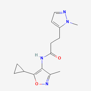 N-(5-cyclopropyl-3-methyl-1,2-oxazol-4-yl)-3-(2-methylpyrazol-3-yl)propanamide