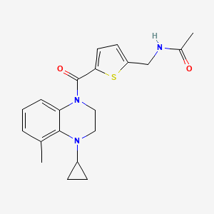 N-[[5-(4-cyclopropyl-5-methyl-2,3-dihydroquinoxaline-1-carbonyl)thiophen-2-yl]methyl]acetamide