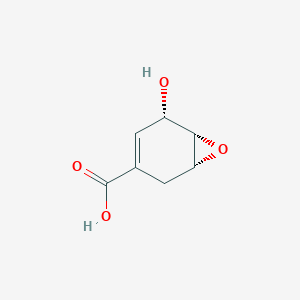 molecular formula C7H8O4 B067698 (1R,5S,6S)-5-hydroxy-7-oxabicyclo[4.1.0]hept-3-ene-3-carboxylic acid CAS No. 171596-14-8