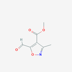 molecular formula C7H7NO4 B067703 Methyl 5-formyl-3-methylisoxazole-4-carboxylate CAS No. 161126-47-2