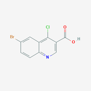 molecular formula C10H5BrClNO2 B067709 6-溴-4-氯喹啉-3-羧酸 CAS No. 179024-70-5