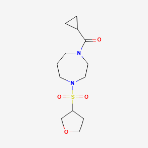 molecular formula C13H22N2O4S B6771014 Cyclopropyl-[4-(oxolan-3-ylsulfonyl)-1,4-diazepan-1-yl]methanone 