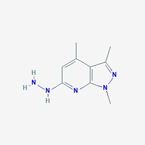molecular formula C9H13N5 B067713 6-肼基-1,3,4-三甲基-1H-吡唑并[3,4-b]吡啶 CAS No. 175202-00-3