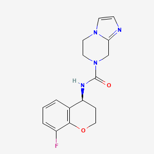 N-[(4S)-8-fluoro-3,4-dihydro-2H-chromen-4-yl]-6,8-dihydro-5H-imidazo[1,2-a]pyrazine-7-carboxamide