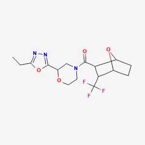 [2-(5-Ethyl-1,3,4-oxadiazol-2-yl)morpholin-4-yl]-[3-(trifluoromethyl)-7-oxabicyclo[2.2.1]heptan-2-yl]methanone