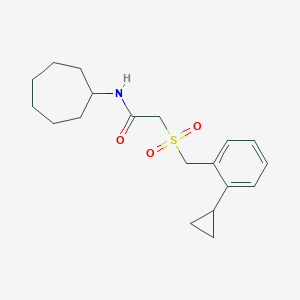 N-cycloheptyl-2-[(2-cyclopropylphenyl)methylsulfonyl]acetamide