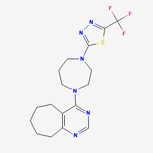 2-[4-(6,7,8,9-tetrahydro-5H-cyclohepta[d]pyrimidin-4-yl)-1,4-diazepan-1-yl]-5-(trifluoromethyl)-1,3,4-thiadiazole