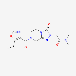 2-[7-(5-ethyl-1,3-oxazole-4-carbonyl)-3-oxo-6,8-dihydro-5H-[1,2,4]triazolo[4,3-a]pyrazin-2-yl]-N,N-dimethylacetamide