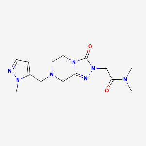 N,N-dimethyl-2-[7-[(2-methylpyrazol-3-yl)methyl]-3-oxo-6,8-dihydro-5H-[1,2,4]triazolo[4,3-a]pyrazin-2-yl]acetamide