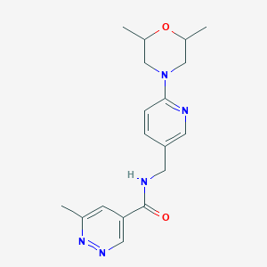 N-[[6-(2,6-dimethylmorpholin-4-yl)pyridin-3-yl]methyl]-6-methylpyridazine-4-carboxamide