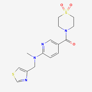 (1,1-Dioxo-1,4-thiazinan-4-yl)-[6-[methyl(1,3-thiazol-4-ylmethyl)amino]pyridin-3-yl]methanone