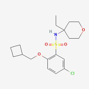 5-chloro-2-(cyclobutylmethoxy)-N-(4-ethyloxan-4-yl)benzenesulfonamide