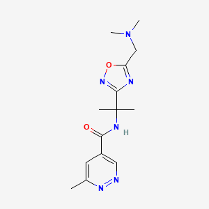 N-[2-[5-[(dimethylamino)methyl]-1,2,4-oxadiazol-3-yl]propan-2-yl]-6-methylpyridazine-4-carboxamide