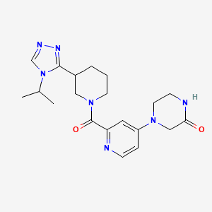 4-[2-[3-(4-Propan-2-yl-1,2,4-triazol-3-yl)piperidine-1-carbonyl]pyridin-4-yl]piperazin-2-one