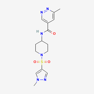 6-methyl-N-[1-(1-methylpyrazol-4-yl)sulfonylpiperidin-4-yl]pyridazine-4-carboxamide