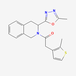 1-[3-(5-methyl-1,3,4-oxadiazol-2-yl)-3,4-dihydro-1H-isoquinolin-2-yl]-2-(2-methylthiophen-3-yl)ethanone