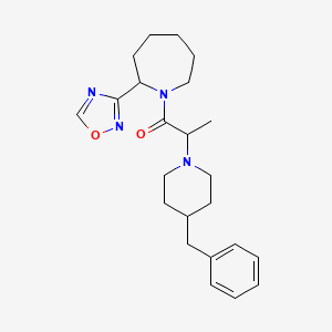 2-(4-Benzylpiperidin-1-yl)-1-[2-(1,2,4-oxadiazol-3-yl)azepan-1-yl]propan-1-one