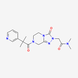 N,N-dimethyl-2-[7-(2-methyl-2-pyridin-3-ylpropanoyl)-3-oxo-6,8-dihydro-5H-[1,2,4]triazolo[4,3-a]pyrazin-2-yl]acetamide