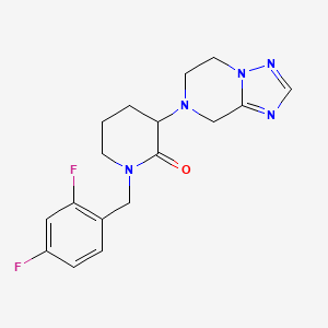 1-[(2,4-difluorophenyl)methyl]-3-(6,8-dihydro-5H-[1,2,4]triazolo[1,5-a]pyrazin-7-yl)piperidin-2-one