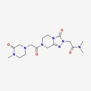 N,N-dimethyl-2-[7-[2-(4-methyl-3-oxopiperazin-1-yl)acetyl]-3-oxo-6,8-dihydro-5H-[1,2,4]triazolo[4,3-a]pyrazin-2-yl]acetamide