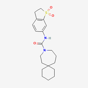 N-(1,1-dioxo-2,3-dihydro-1-benzothiophen-6-yl)-9-azaspiro[5.6]dodecane-9-carboxamide