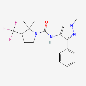 2,2-dimethyl-N-(1-methyl-3-phenylpyrazol-4-yl)-3-(trifluoromethyl)pyrrolidine-1-carboxamide