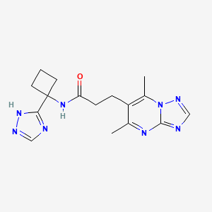 3-(5,7-dimethyl-[1,2,4]triazolo[1,5-a]pyrimidin-6-yl)-N-[1-(1H-1,2,4-triazol-5-yl)cyclobutyl]propanamide