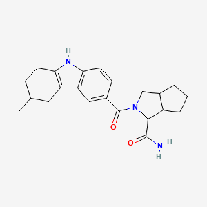 2-(6-methyl-6,7,8,9-tetrahydro-5H-carbazole-3-carbonyl)-3,3a,4,5,6,6a-hexahydro-1H-cyclopenta[c]pyrrole-3-carboxamide