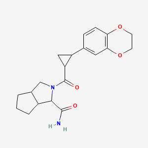 2-[2-(2,3-dihydro-1,4-benzodioxin-6-yl)cyclopropanecarbonyl]-3,3a,4,5,6,6a-hexahydro-1H-cyclopenta[c]pyrrole-3-carboxamide