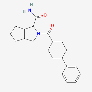 2-(4-phenylcyclohexanecarbonyl)-3,3a,4,5,6,6a-hexahydro-1H-cyclopenta[c]pyrrole-3-carboxamide