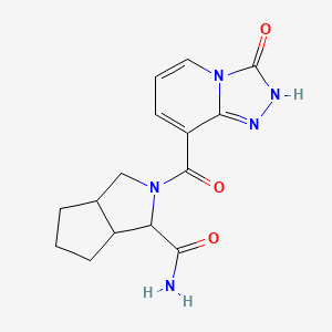 2-(3-oxo-2H-[1,2,4]triazolo[4,3-a]pyridine-8-carbonyl)-3,3a,4,5,6,6a-hexahydro-1H-cyclopenta[c]pyrrole-3-carboxamide