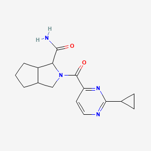 2-(2-cyclopropylpyrimidine-4-carbonyl)-3,3a,4,5,6,6a-hexahydro-1H-cyclopenta[c]pyrrole-3-carboxamide