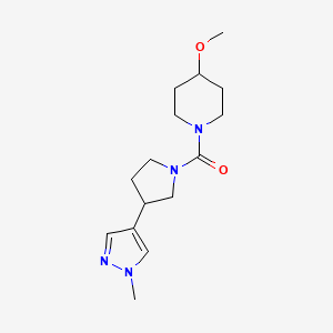 (4-Methoxypiperidin-1-yl)-[3-(1-methylpyrazol-4-yl)pyrrolidin-1-yl]methanone