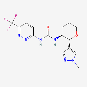 1-[(2R,3S)-2-(1-methylpyrazol-4-yl)oxan-3-yl]-3-[6-(trifluoromethyl)pyridazin-3-yl]urea